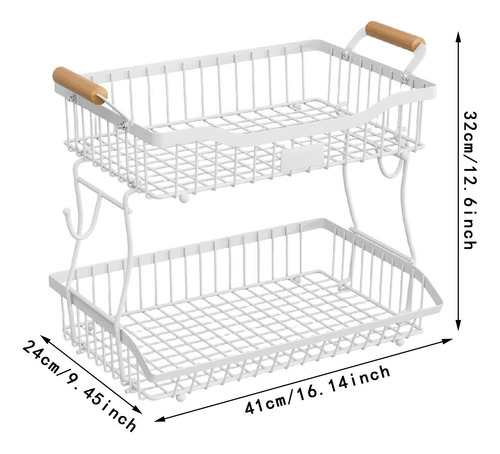2 Niveles De Canasta De Frutas Soporte De Soporte De Frutas