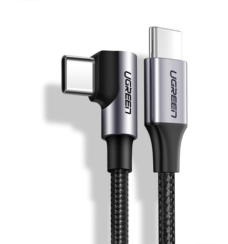 Cable Cargador Ugreen Usb C Angulo 90° 60 W Carga Rapida 2m