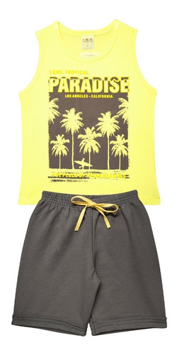 Conjunto Infantil Menino Camiseta + Short Paradise Fantoni