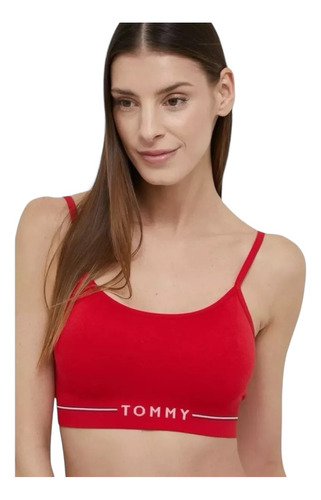 Top Tommy Hilfiger Rojo Con Logo De Dama Original