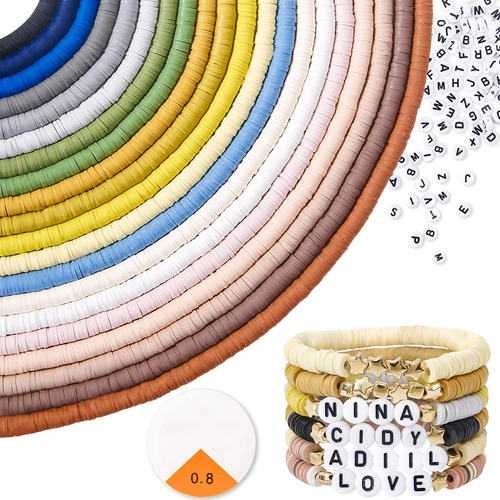 Kit De  Cuentas De Arcilla Para Hacer Pulseras, 20 Colores .