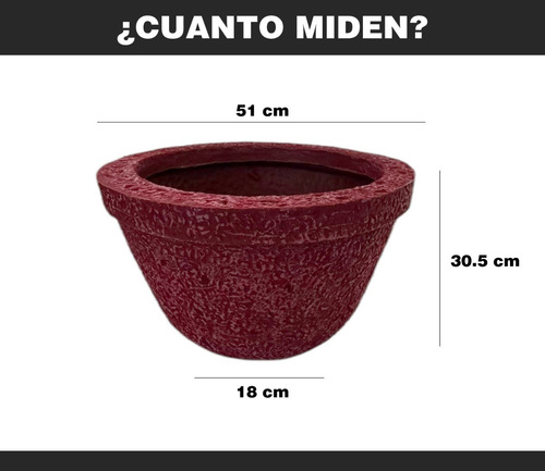 Imagen 6 de 6 de Maceta Minimalista Tazón Borde Mejor Que Fibra De Vidrio .73