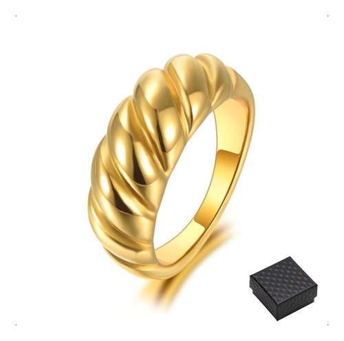 Anillo Croissant Mujer Acero Inoxidable Hombre Oro Antheia