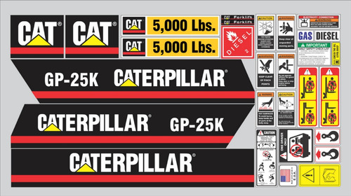 Calcomanías Para Caterpillar Montacargas Gp25k 5000 Lbs