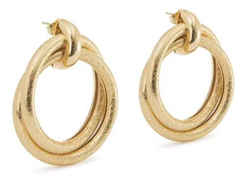 Aretes Corazón Inflado Oro 14K Doble o