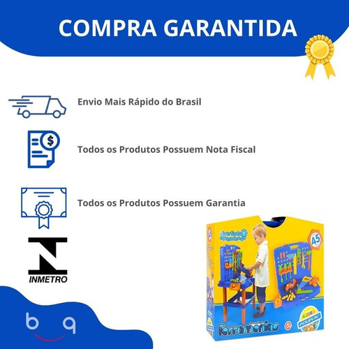 Imagem 5 de 5 de Bancada De Ferramentas Didática Brinquedo Infantil 45 Peças