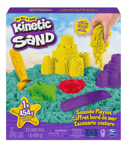 Kinetic Sand Arena Moldeable Kit De Playa Orig Int 6060240 Color Verde/amarillo