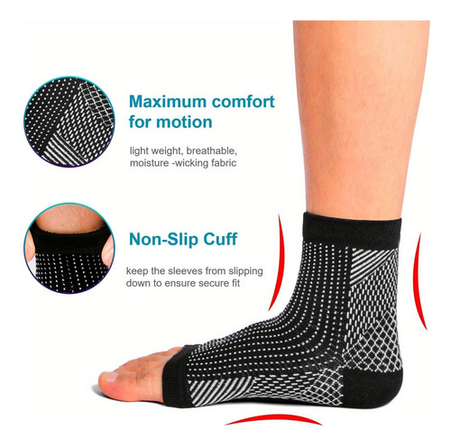 2 Pares De Calcetines De Compresión Para Soporte De Tobillo