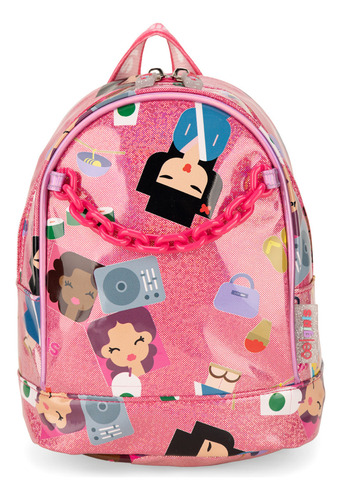 Bolsa Niñas Backpack Cloe Satreli Chico Color Rosa