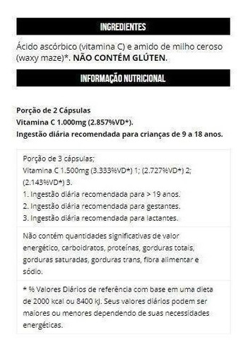 Promoção Vitamina-c 60 Cápsulas C/ 500mg Cada / Max Titanium