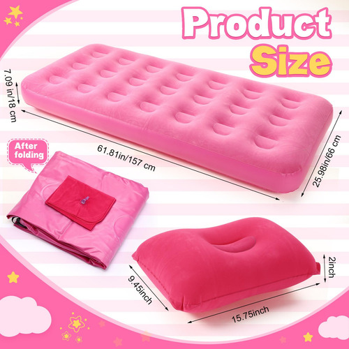 Colchón De Aire Inflable Para Niños Con Almohada Incluida Color