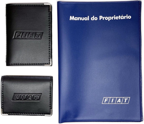 Kit Capa Porta Manual Fiat Pvc+ Acessorio Fiat Couro Eco