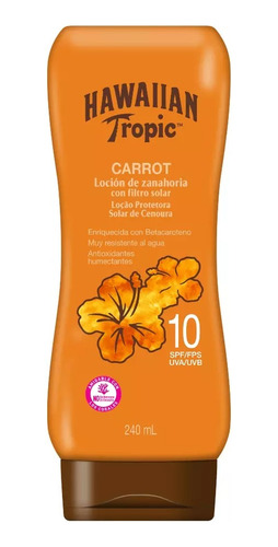 Hawaiian Tropic Locióncarrot Zanahoria Fps10 Protector Solar