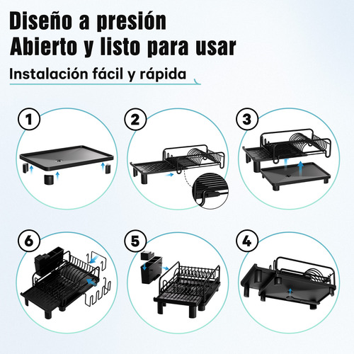 Escurridor Para Trastes Platos Fregadero Inoxidable Drenaje