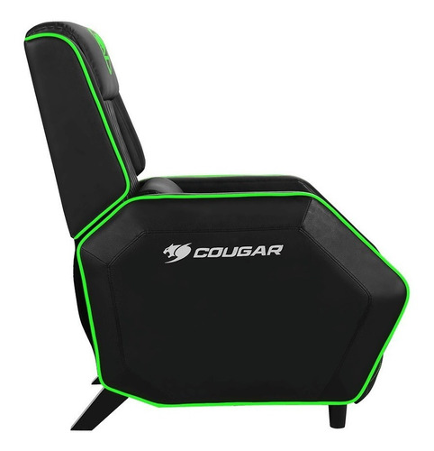 Imagen 3 de 4 de Silla de escritorio Cougar Ranger gamer negra y verde con tapizado de cuero sintético