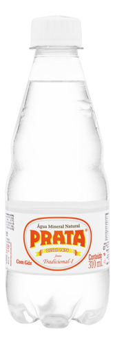 Água mineral Prata fonte com gás garrafa 310 mL  