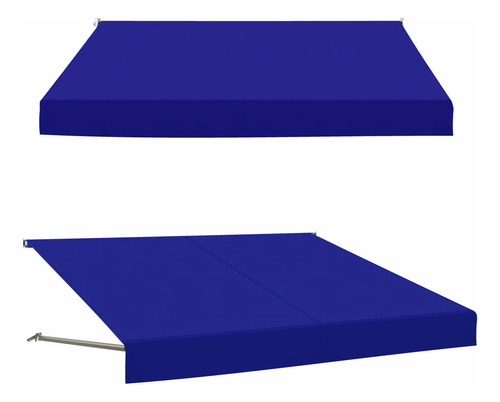 Toldo 2 Em 1 Retrátil 3,00 X 2,50 X 1,50 (lxaxb) Lona Pvc Cor Azul
