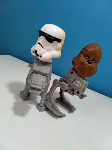 Set Muñecos Star Wars X 2 (storm Tropper Y Chewbacca)2008 (Usado)
