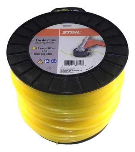 Nylon De Corte Roçadeiras Stihl Quadrado 3.0mm 312m Original