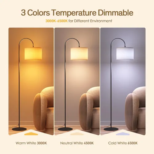 Lampara Moderna De Pie Con Luz Suave Y Control De Iluminacio