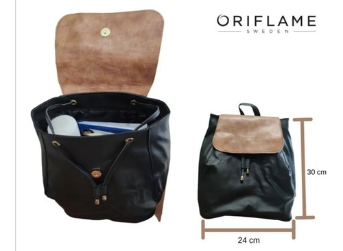 Imagen 3 de 3 de Mochila Negra Con Café