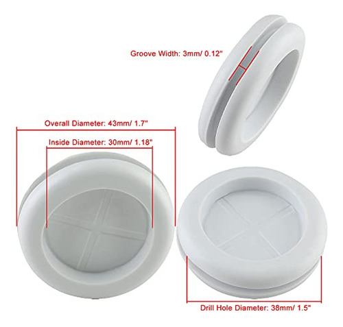 Protección De Cables Con Grommet De Goma - Kyuionty 10 Pack