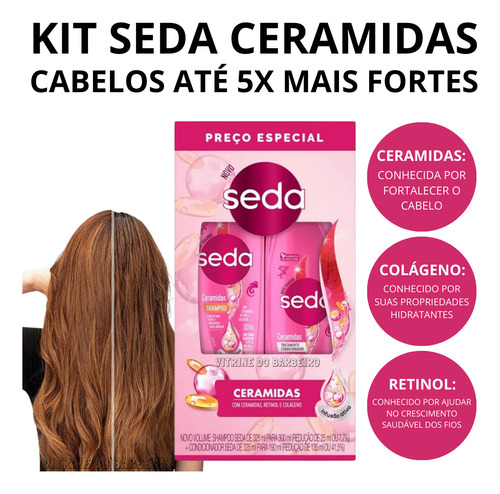 Kit Com Ceramidas Shampoo + Condicionador Fortalece O Cabelo