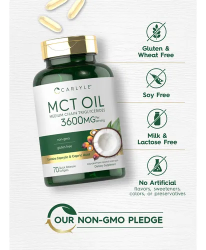 Suplemento Carlyle Mct Oil, Cápsulas, 3600 Mg, 70 Cápsulas B