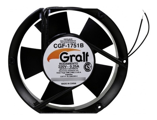 Turbina Cooler Gralf Ac 220v 0.25a 6p 172x150x51 Mm Ruleman