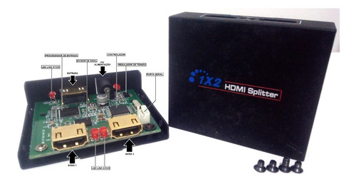 Imagem 4 de 9 de Splitter Hdmi (divisor Hdmi) 1 Para 2 Com Ou Sem Hdcp