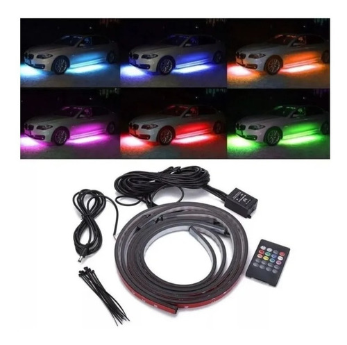 Kit Luces Led Rgb Iluminación Tuning Chasis Debajo Del Auto 