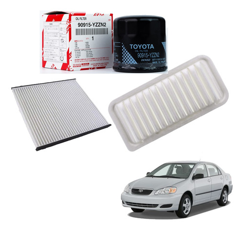 Kit Pack Filtro Aceite + Aire + Polen Toyota Corolla Brasil