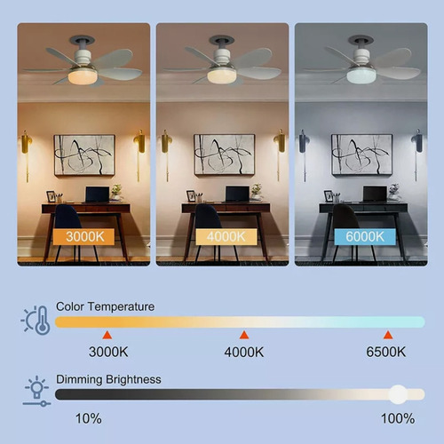 2024 Ventilador De Techo Led Luz Inteligente Mudo Abanico