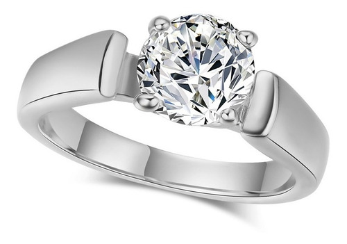 Imagen 6 de 10 de Anillo Compromiso Bañado Plata Zirconia Valentine
