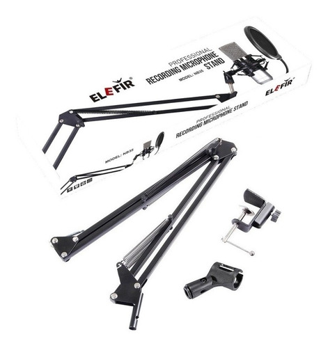 Imagen 9 de 10 de Soporte Para Micrófono Brazo + Filtro Antipop + Shockmount P