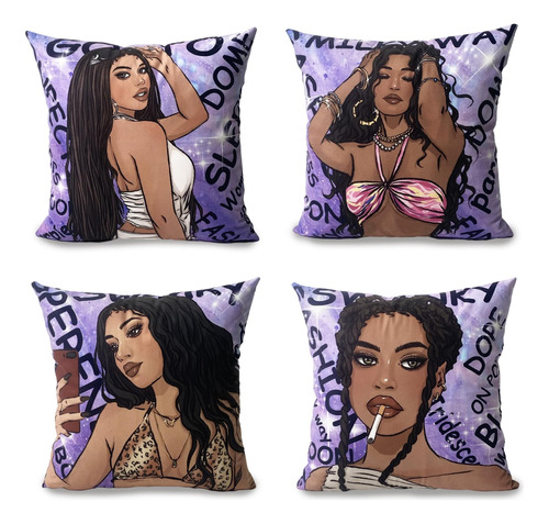 VlfLG Fundas De Almohada Moradas De Moda Para Mujer Afroamer