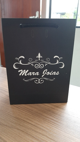 500 Sacolas De Papel 14x18,5x8 - Bopp Fosco E Hotstamping