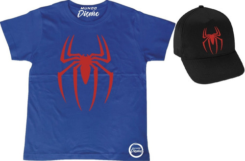 Polera De Niño Spiderman Araña + Jockey