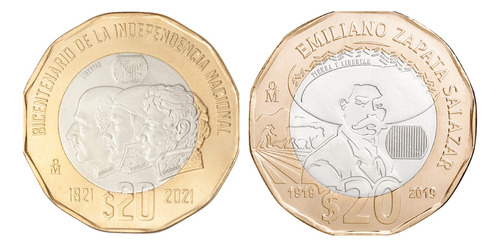 Nuevas Monedas 20 Pesos México Dodecagonales Sin Circular