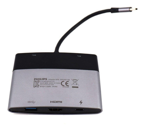 Imagem 2 de 3 de Adaptador Hub Type-c 5 Em 1 Hdmi 4k Usb 3.0 Notebook Tv