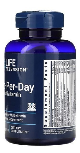 Life Extension, Two Per Day Multivitamínico Y Minera 60 Caps