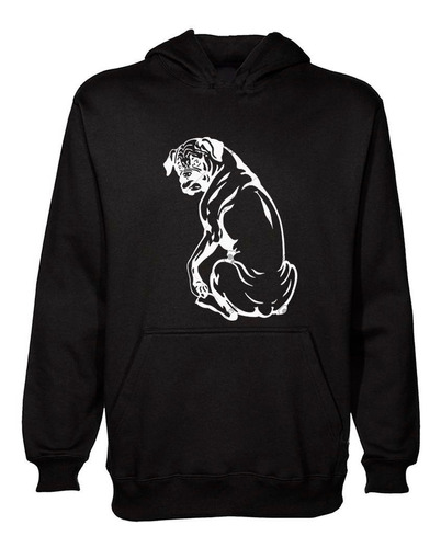 Buzo Canguro Perro Boxer Silueta Vector M2 Hoodie