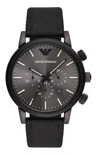 Reloj Armani Hombre Luigi Cuero Negro Crono Fecha Ar11409