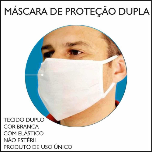 Mascara Descartável 10 Unidades Branca Dupla