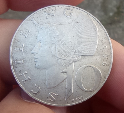 Austria Plata 10 Shillings 1966