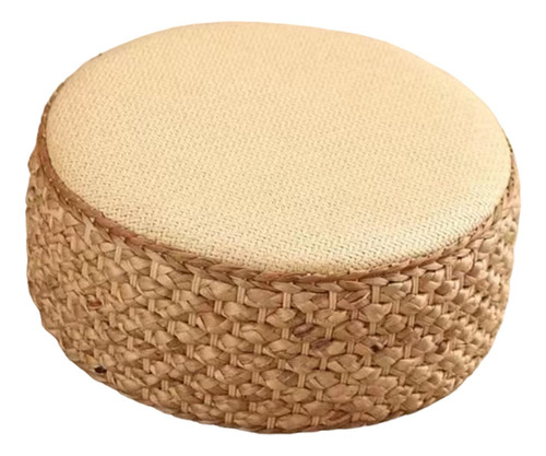 Cojín De Ratán Tatami, Cojín De Asiento Redondo, Beige