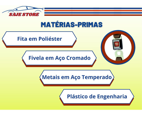 Cinto Segurança Tipo Americano Galaxie Fecho Cromado 2 Ponto