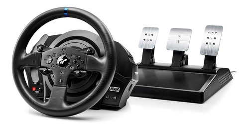 Volante y pedales Thrustmaster T300rs Gt Force Feedback, color negro