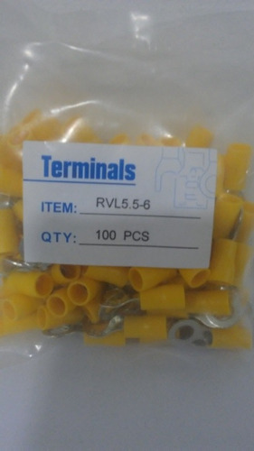 Terminal Amarillo Tipo Anillo Para Cable 10 Y 12 6mm