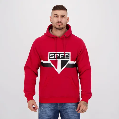 Moletom S o Paulo Tricolor Vermelho Parcelamento sem juros
